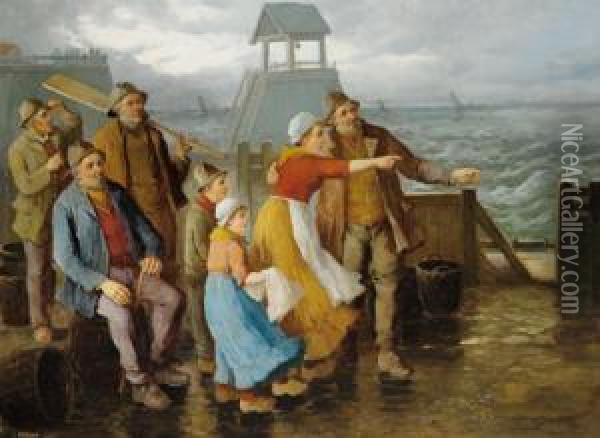 Die Fischerfamilie Oil Painting - Konstantin Stoitzner