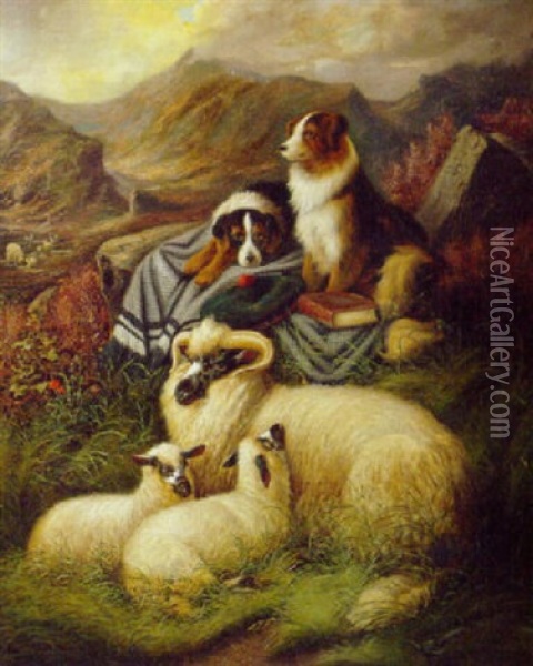 Highland Companions Oil Painting - John W. Morris