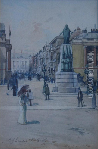 The Guards' Monument, Waterloo Place, St. James Oil Painting - Charles James Lauder