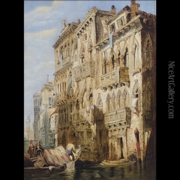 Palazzo Contarini-fasan Oil Painting - David Roberts