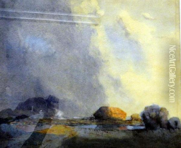 Passing Storm & Landscape Oil Painting - Matthew James Macnally