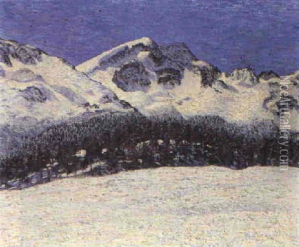 Winterliche Gebirgslandschaft Oil Painting - Peter Robert Berri