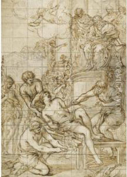 The Martyrdom Of St Lawrence Oil Painting - Pietro Da Cortona (Barrettini)