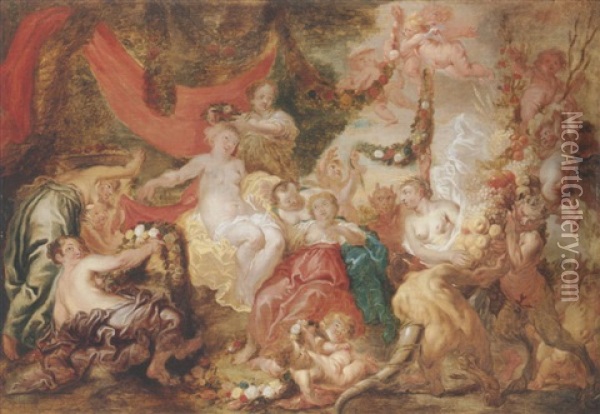 An Allegory Of Abundance Oil Painting - Cornelis Schut the Elder