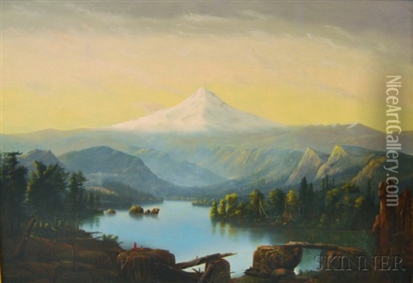 Mount Hood From Clear Lake Oil Painting - William Samuel Parrott