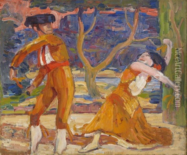 Spansk Dans Oil Painting - Goesta von Hennigs