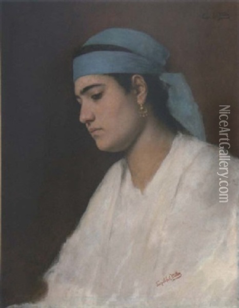 Portrat Einer Jungen Agypterin Oil Painting - Carl Leopold Mueller
