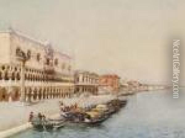 Venezia Oil Painting - Emanuele Brugnoli