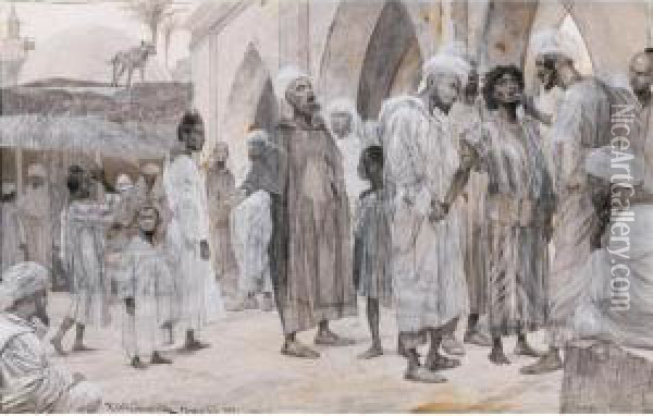 Le Marchand D'esclaves Oil Painting - Richard Caton Woodville