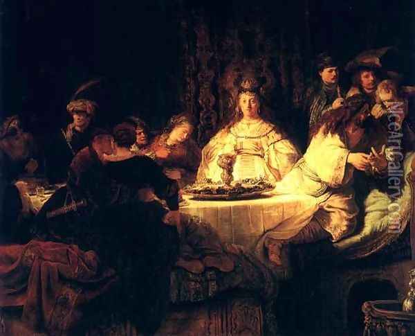Samson Le Mariage Et L Enigme,dresde 1638 Oil Painting - Rembrandt Van Rijn