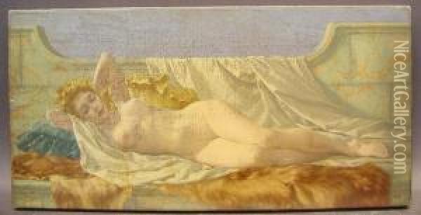 Sleeping Beauty Oil Painting - H. Rondel