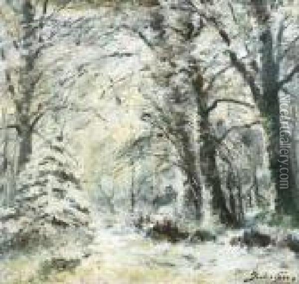 Sneeuw In Het Bos Oil Painting - Pieter Gorus