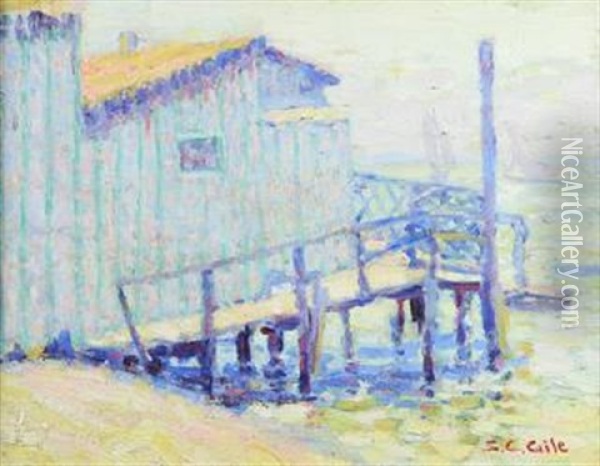 Boat House On The Bay Oil Painting - Selden Connor Gile