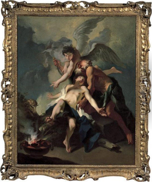 Il Sacrificio Di Isacco Oil Painting - Giambettino, Giov. Cignaroli B