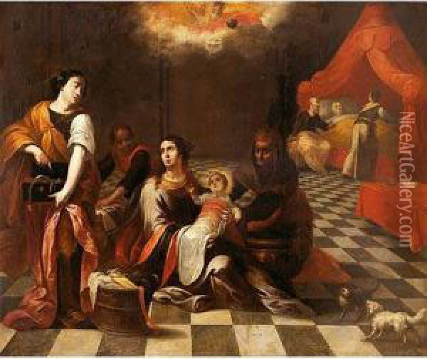 Nacimiento De Lavirgen Oil Painting - Cornelis Iii Schut