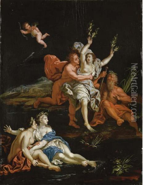 Apollo E Dafne; E Diana E Atteone Oil Painting - Marco Marcola