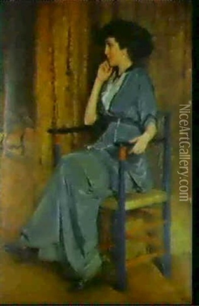 Bildnis Einer Dame In Grunem Kleid Oil Painting - John Quincy Adams