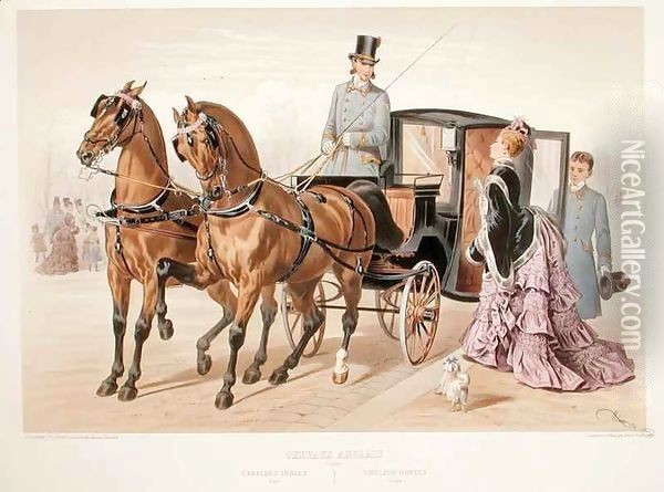English Horses Oil Painting - Albert Adam