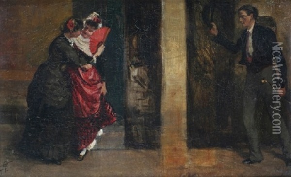 Die Vorstellung Eines Spanischen Paares Oil Painting - Felix Possart
