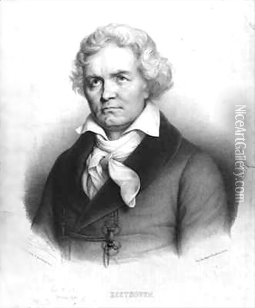 Ludwig van Beethoven (1770-1827) Oil Painting - Zephirin Felix Jean Marius Belliard