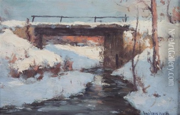 Snowscape Oil Painting - Gustav Wolff