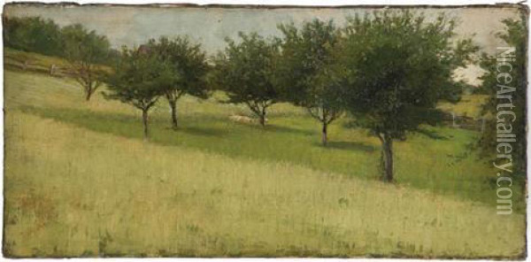 Orchard Oil Painting - Thomas Corwin Lindsay