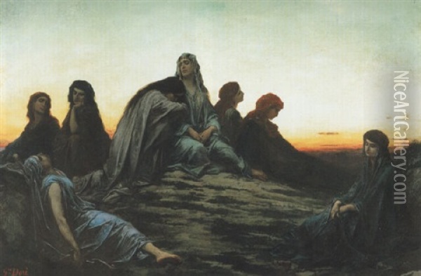 Le Sacrifice De Jephte Oil Painting - Gustave Dore
