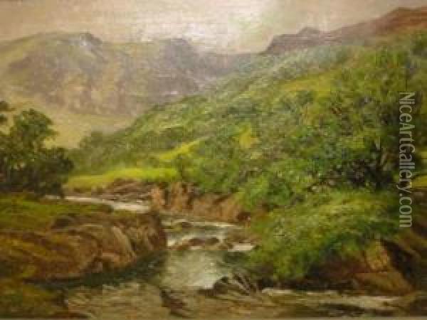 An Upland Stream Oil Painting - Frank Thomas,francis Carter