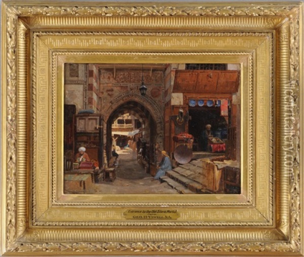 Entrance To The Old Slave Market, Cairo Oil Painting - George Henry Yewell