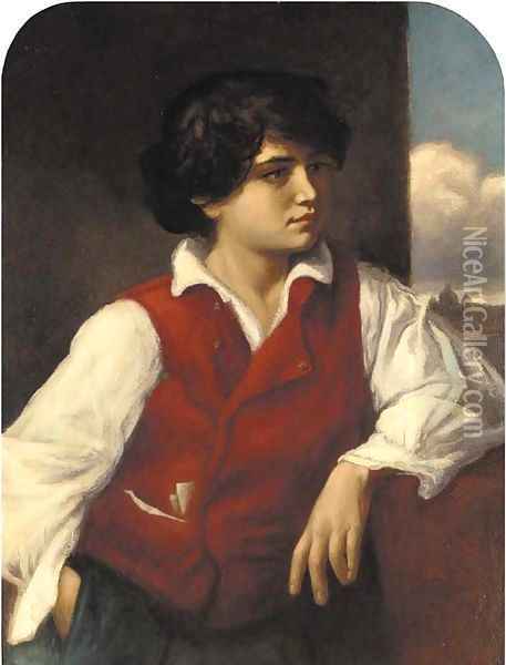 A young Italian boy Oil Painting - Herbert Louther Wilson