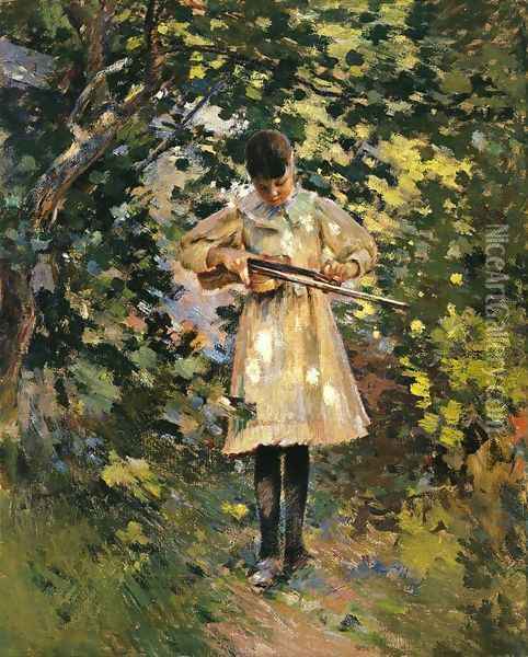 The Young Violinist Oil Painting - Theodore Robinson