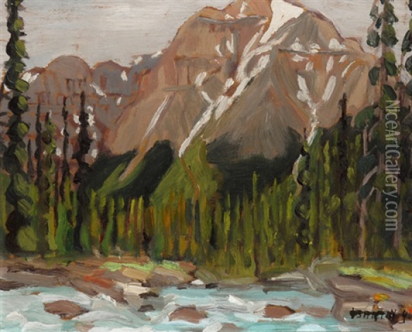 Stream In The Rocky Mountains Oil Painting - Sir Frederick Grant Banting