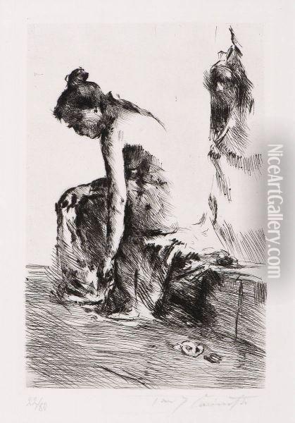 Sitting Girl Oil Painting - Lovis (Franz Heinrich Louis) Corinth