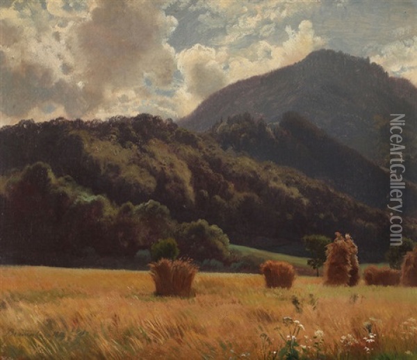 Landschaft Bei Brannenburg Oil Painting - Johann Gottfried Steffan