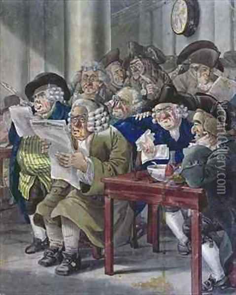 Stockjobbers Extraordinary satirical sketch Oil Painting - Robert Dighton