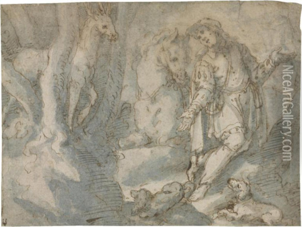 Saint Hubert Oil Painting - Giovanni Battista della Rovere