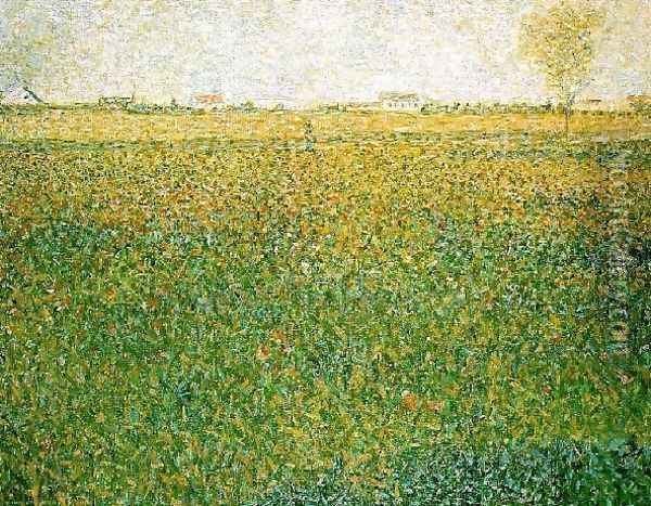 Alfalfa Fields Saint Denis Oil Painting - Georges Seurat