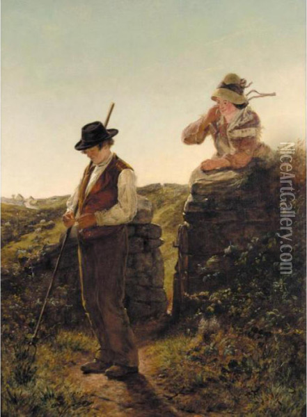 The Shepherd's Love Oil Painting - Erskine Nicol
