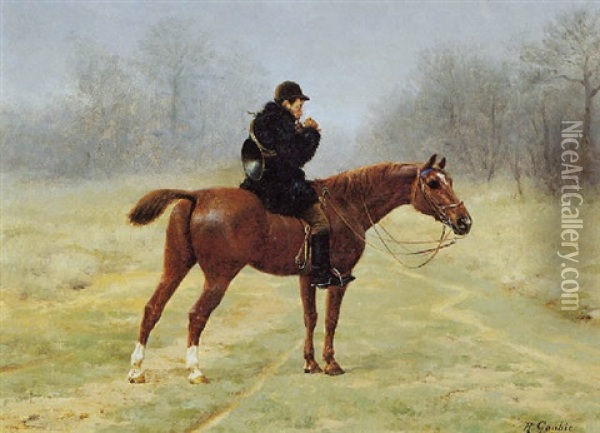 Master Of The Hounds Oil Painting - Jean Richard Goubie