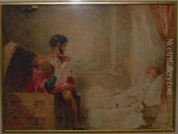Cymbeline - Imogen And Iachimo Oil Painting - Gilbert Stuart