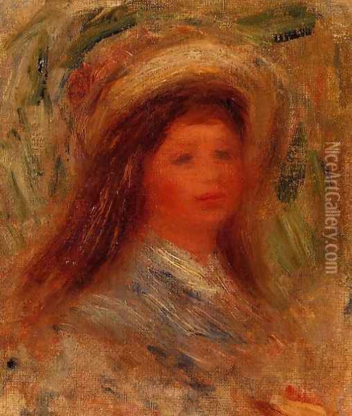 Womans Head3 Oil Painting - Pierre Auguste Renoir