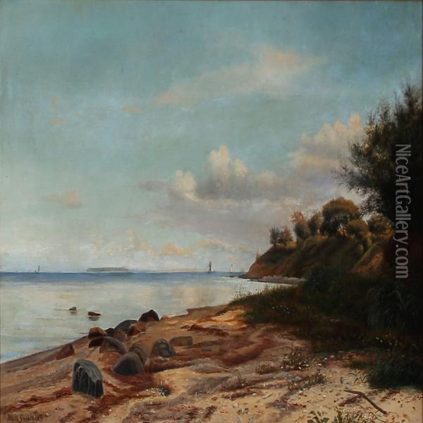 Beach Scene At Summer Time Oil Painting - Vilhelm Georg Groth