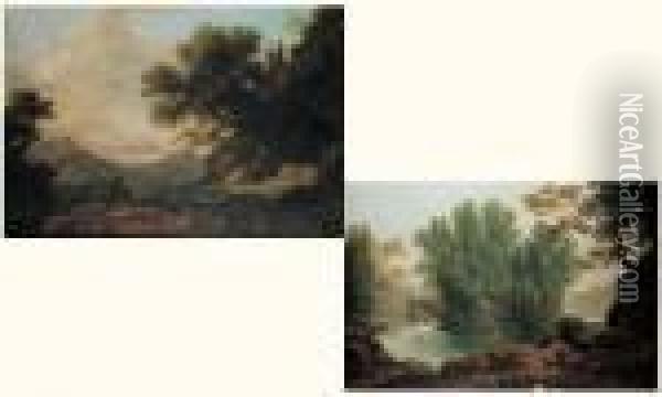 Paysage Classique Dans La Campagne Romaine Oil Painting - Pierre-Henri de Valenciennes