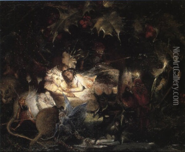 In The Fairy Bower Oil Painting - John Anster Fitzgerald