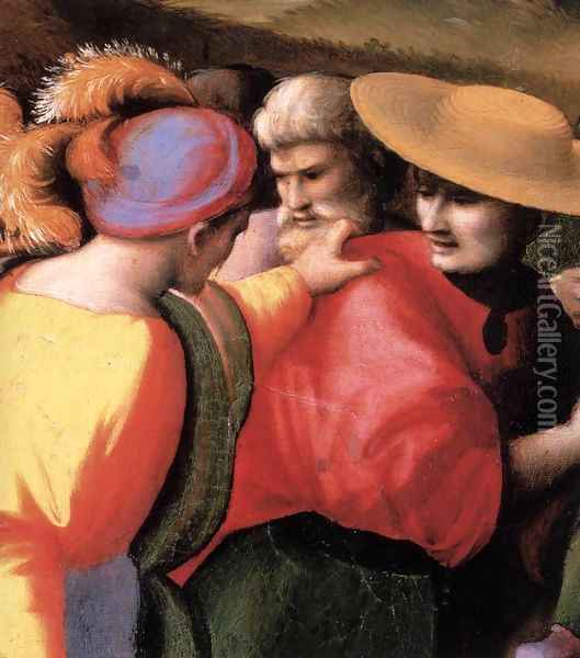 Scenes from the Story of Joseph The Discovery of the Stolen Cup (detail) Oil Painting - Francesco Ubertini Bacchiacca II