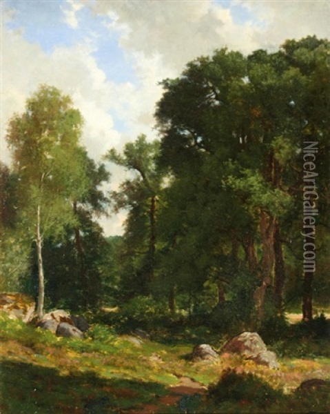 Forest Clearing Oil Painting - Alfred Wordsworth Thompson