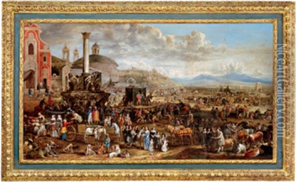 Ein Romischer Jahrmarkt Oil Painting - Antoon Goubau