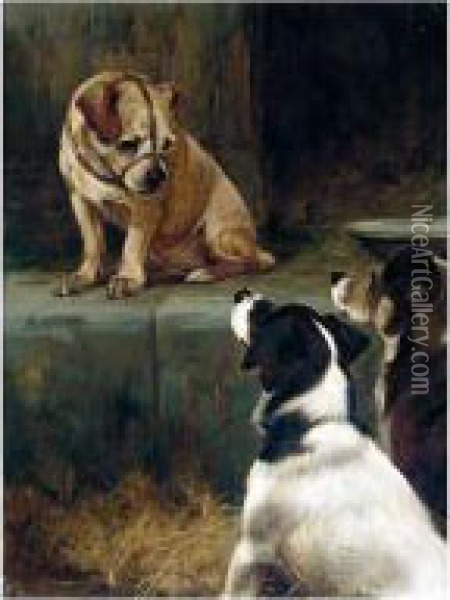 The Dog In The Manger Oil Painting - William Osborne