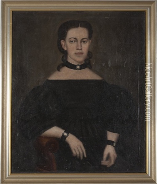Portrait Of Rhoda Catherine Cowles Of North Canaan, Connecticut Oil Painting - Erastus Salisbury Field