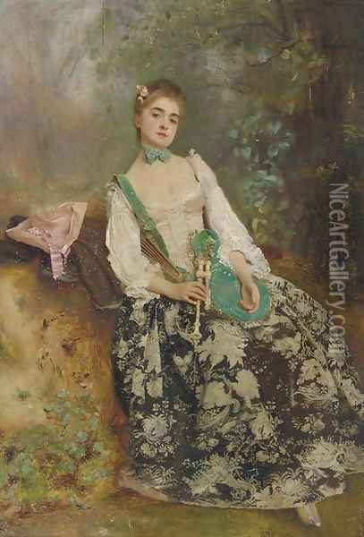 The Elegant Piper Oil Painting - Gustave Jean Jacquet